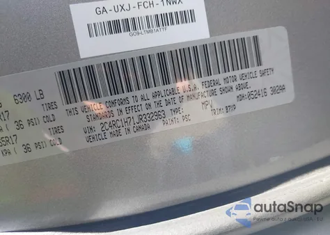 2018 Chrysler Pacifica Hybrid Touring Plus z USA, uszkodzony, nr VIN 2C4RC1H71JR332963